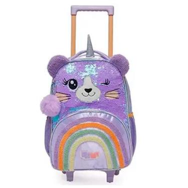 Imagem de Mochila De Rodinha Leopardo Pack Me Sweet Brilhosa Orelha - Pacific