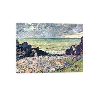 Imagem de Impressão em tela de paisagem, pintura famosa, arte de parede, imagem por mar, 2 pôsteres para decoração de sala de estar pronto para pendurar tela emoldurada 60x80cm24x31in