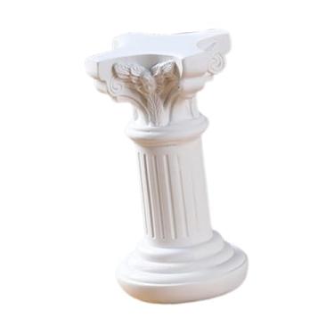 Imagem de Generic Pequena estátua de pilar romano, estatueta para casa, branca, decorativa, presente, suporte de vela, mini coluna grega para mesa, inauguração de casa, 8.2 Cm X 8.2 Cm X