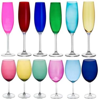 Imagem de Taça Cristal Gastro Champanhe e Agua Coloridas 12un