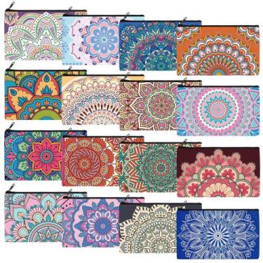Imagem de Bolsas de maquiagem Yahenda Mandala Canvas 16 unidades para mulheres