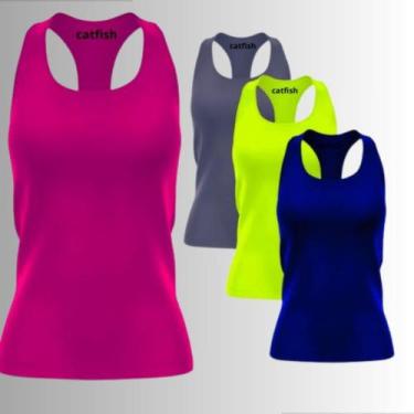 Imagem de Kit 4 Regata Feminina Dry Fit Roupa Academia Blusa Fitness - LaBela, V