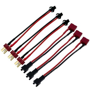 Imagem de LINSYRC 3 pares SM-2P macho para Deans adaptador de plugue RC macho fêmea macho com 18AWG fio de silicone de 10 cm para carro RC drone barco lipo bateria Li-ion