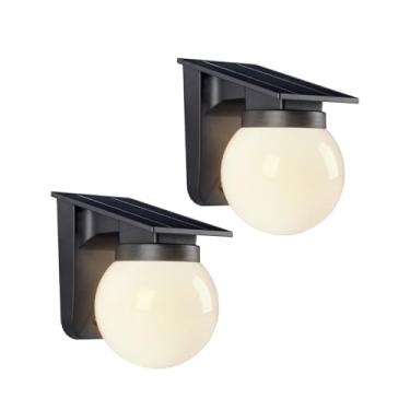 Imagem de uwiner Luzes solares de parede externas, pacote com 2, 3 modos de iluminação, IP65 à prova d'água, luzes LED alimentadas por energia solar sem fio para quintal, jardim, cerca, pátio, porta da frente