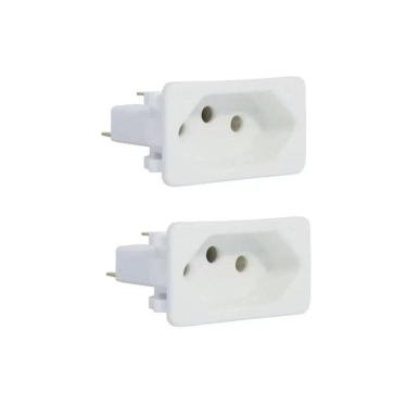 Imagem de 2 Tomada Margirius De Caixa Embutir Padrão Weg 10/20A Branca