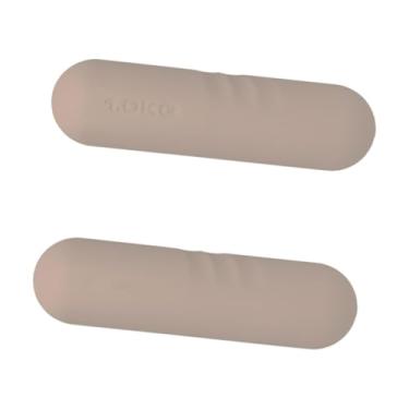 Imagem de Dynwave 2x Barra de Peso de Halteres Crianças Adultos Antiderrapante Silicone Ferro Fundido Levantamento de Pesos de Mão Conjunto de Halteres para Corrida, Marrom Acinzentado