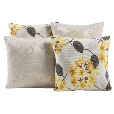 Imagem de Capa Almofada Estampada Jacquard Decorativas com Ziper 4 unidades
