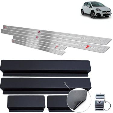 Imagem de Soleira Inox Fiat Punto T-Jet 2007 A 2012 Prata Alto Relevo