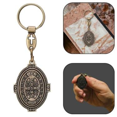 Imagem de Chaveiro Medalha De São Bento Metal Dourado - Canção nova