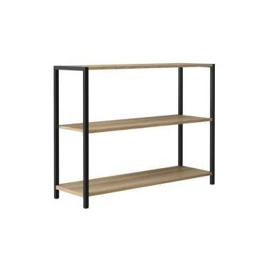 Imagem de Estante Prateleira Estilo Industrial Média 3 Níveis Nogueira