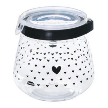 Imagem de Pote Porta Mantimento Hermético Flip Com Trava Corações 1,1L