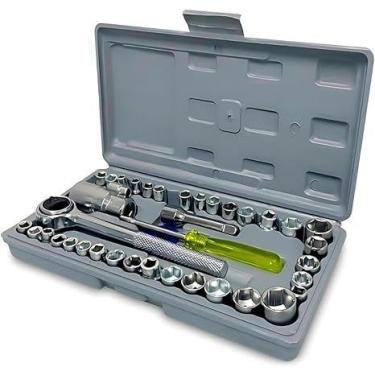 Imagem de Jogo de Chaves Catraca Reversível Ferramenta Versátil Soquete 40 Peças