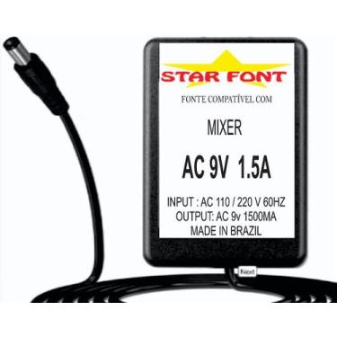 Imagem de Fonte AC 9V 1.5A para Mixer Digital DJ Numark - Bivolt - Starfont