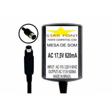 Imagem de Fonte AC 17,5V 0.62A para Mesa de Som Mixer Behringer Eurorack - Compa