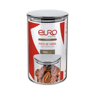 Imagem de VDR6866-17 - POTE DE VIDRO SLIM COM TAMPA INOX 1L - EURO