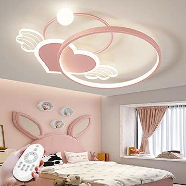 Imagem de Luminária de teto LED com controle remoto, luminária de teto regulável, design moderno, abajur de acrílico, decoração de quarto, sala de estar, luminária de parede, escritório, quarto infant