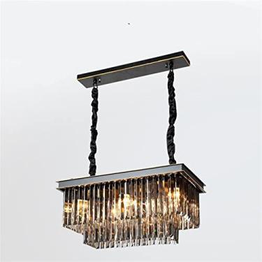 Imagem de Luminária de parede, lustre, lustre moderno de cristal LED, luminária pendente de luxo compatível com sala de estar, sala de jantar, cozinha, hotel, villa (cor: redondo 50 cm, tamanho: frio)