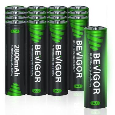 Imagem de Baterias recarregáveis BEVIGOR AA 2800mAh 1,2 V Ni-MH 16 unidades