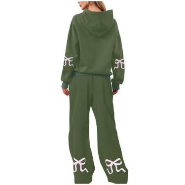 Imagem de Moletom feminino Outfit Livtany de 2 peças com capuz e mistura de algo