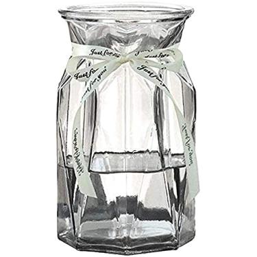 Imagem de Vaso de mesa para quarto de sepultura, centro de mesa, quarto, escritório, hotel, casa, centro de mesa, decoração de vidro, vidro para flores, 18,5 x 10 cm