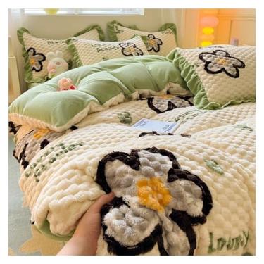 Imagem de Conjunto de quatro peças de capa de colcha de inverno, conjunto de capa de colcha de veludo coral de veludo de leite quente espesso, capa de edredom super macia completa (cor: 4, tamanho: 1,5 m - cama