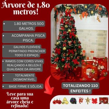 Imagem de Árvore de Natal 150 cm 400 Galhos Super Cheia decorada completa Grande