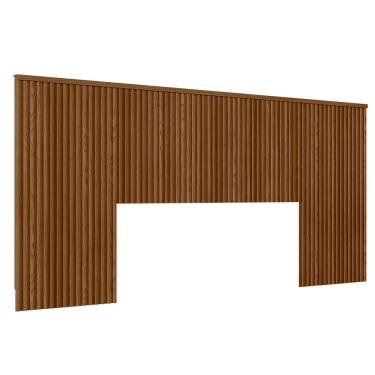 Imagem de Cabeceira De Madeira Ripada Para Cama De Casal 240 cm Celine L05 Freijó - Lyam Decor