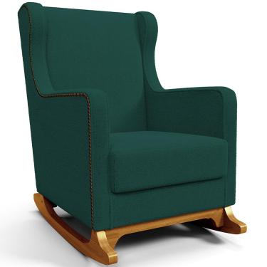 Imagem de Poltrona de Amamentação com Balanço Mavie L02 Bouclê Verde - Lyam Decor