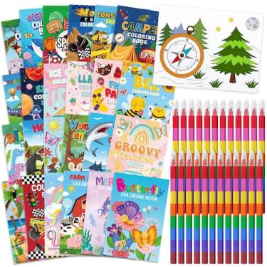 Imagem de Livros de colorir Cinrobiye 24 com lápis empilháveis para crianças