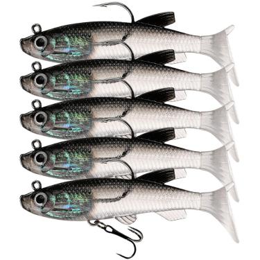 Imagem de Kit 5 Iscas Artificiais Movimento Realista Soft Shad Bait-Unissex