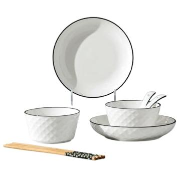 Imagem de Pratos antiderrapantes de diamante rosa de cerâmica para uso doméstico requintado resistente ao calor - conjunto de caixa de 20 cm