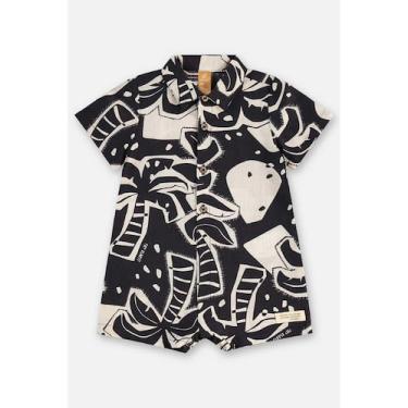 Imagem de Macaquinho para Bebê em Algodão Up Baby, Preto, GG