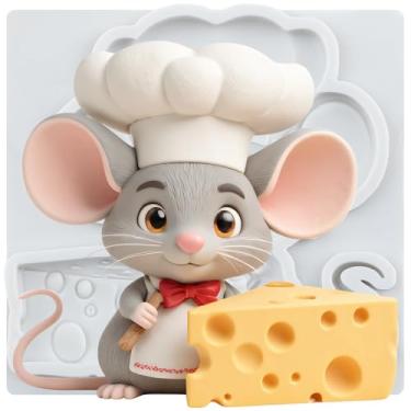 Imagem de MYPRACS Moldes de silicone para fondant de rato para decoração de bolos de açúcar, topo de cupcake, pasta de goma de chocolate, argila de polímero