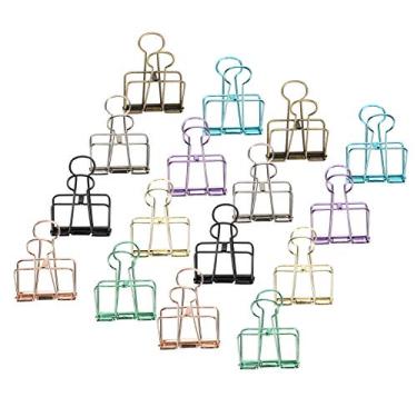 Imagem de Zerodis Clipes de Pasta Oca Grampos de Fio de Metal Multi Cor Clipes de Cauda de Andorinha para Escritório e Organização Doméstica Material de Escritório (L)