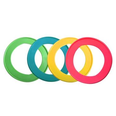 Imagem de RSSLygaeonix Disco voador para cães, pacote com 4, conjunto de presente para cães médios e grandes, frisbee flutuante para piscina aquática, praia, frisbee leve e macio para buscar, cabo de guerra