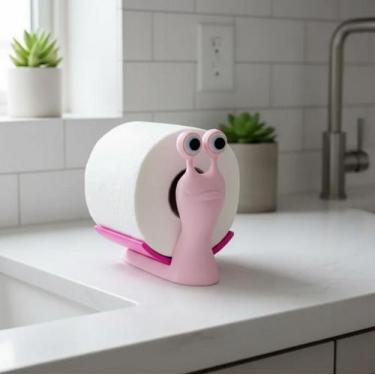 Imagem de Suporte Caracol Rosa Porta Papel Higiênico Para Banheiro C1 - JW SHOP