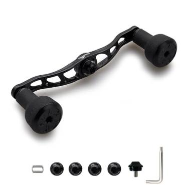 Imagem de HEIGHTEN Carretel de pesca de 105 mm/120 mm com puxador TPE de 24 mm para Shimano Daiwa Abu Garcia Penn Kastking Lew's Baitcasting Reel Power Crank Acessório (preto, 105 mm) (1166)