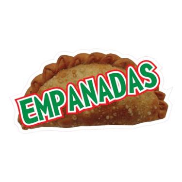 Imagem de Adesivos personalizados de caminhão de alimentos empanadas placa de concessão de concessão de alimentos e bebidas 25,4 cm no design lateral mais longo apenas