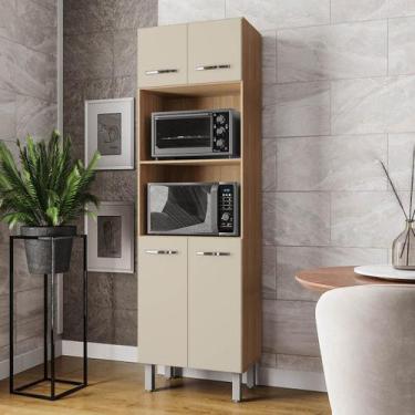 Imagem de Paneleiro Íris 4 Portas Cozinha MB1 200cm - Doce Sonho Móveis, Savana 