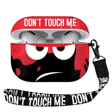 Imagem de Capa compatível com Airpods Pro 3 (2025), Don't Touch Me para Airpods Pro 3ª geração, capa com cordão de silicone macio, linda capa à prova de choque para mulheres e homens, preta