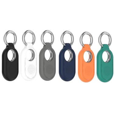 Imagem de Capa protetora de silicone compatível com Samsung Galaxy SmartTag 2, capa protetora, capa protetora, capa amortecedora, armadura robusta para Galaxy Smart Tag 2 Tracker para coleira de cachorro, pacote com 6