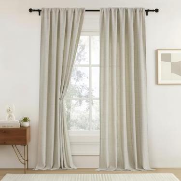 Imagem de OVZME Conjunto de 2 painéis de cortinas extra largas de 2 painéis, cortinas de janela com bolso para varão de filtragem de luz, cortinas rústicas para sala de jantar de fazenda para porta de vidro