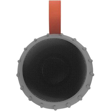 Imagem de Caixa de Som Bluetooth Portátil à Prova D'água, Design Robusto, Alça Laranja, Cinza