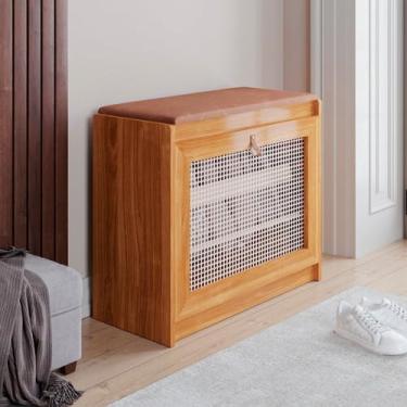 Imagem de Sapateira Banco Classic Retrô Para Hall De Entrada Quarto Madeira Maciça (Freijó)
