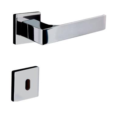 Imagem de Fechadura Interna Reta Roseta 6cm Cromado Quadratta Aliança