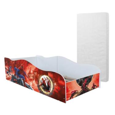 Imagem de Cama Infantil Adesivada Meninas Meninos 100% MDF Com Colchão - Mobigu,