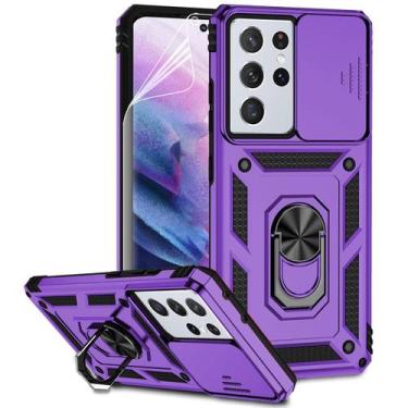 Imagem de Capa M MAIKEZI para Samsung Galaxy S21 Ultra militar roxa