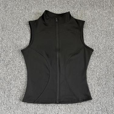 Imagem de Top De Yoga Feminino Sem Mangas, Ajuste Slim, Secagem Rápida, Com Gola