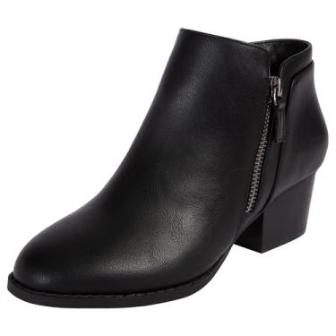 Imagem de Comfort Plus Bota feminina Ashlee tornozelo grosso salto empilhado da Payless, Preto, 42