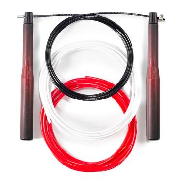 Imagem de Elite Jumps Pacote de corda de pular de desempenho esportivo - Corda de velocidade de alto desempenho para exercícios - Alças longas de alumínio de 16,5 cm - Corda de salto para exercícios aeróbicos e